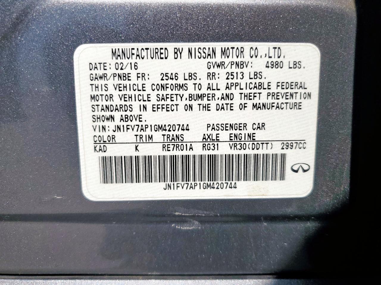 2016 Infiniti Q50 Red Sport 400 VIN: JN1FV7AP1GM420744 Lot: 82284825