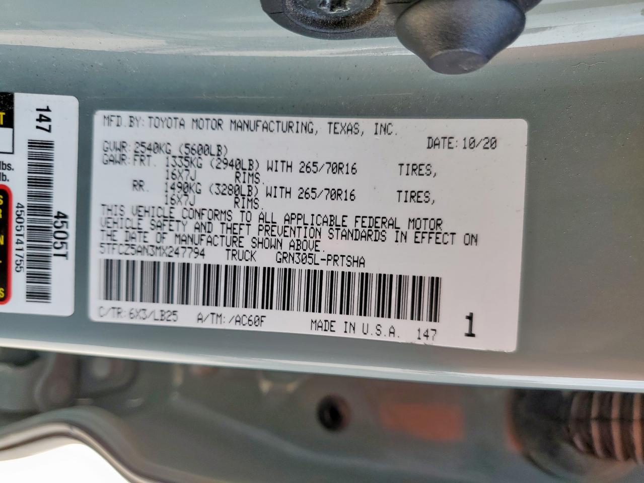 2021 Toyota Tacoma Double Cab VIN: 5TFCZ5AN3MX247794 Lot: 85851435