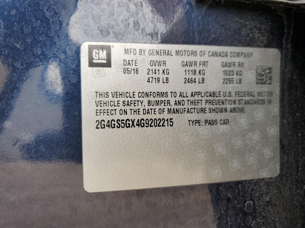 2016 Buick Regal Premium VIN: 2G4GS5GX4G9202215 Lot: 82571735