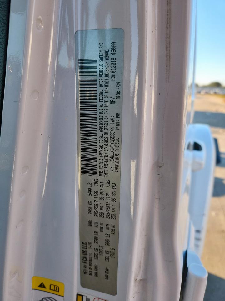 2019 Jeep Wrangler Unlimited Sport VIN: 1C4HJXDN9KW555544 Lot: 85740585