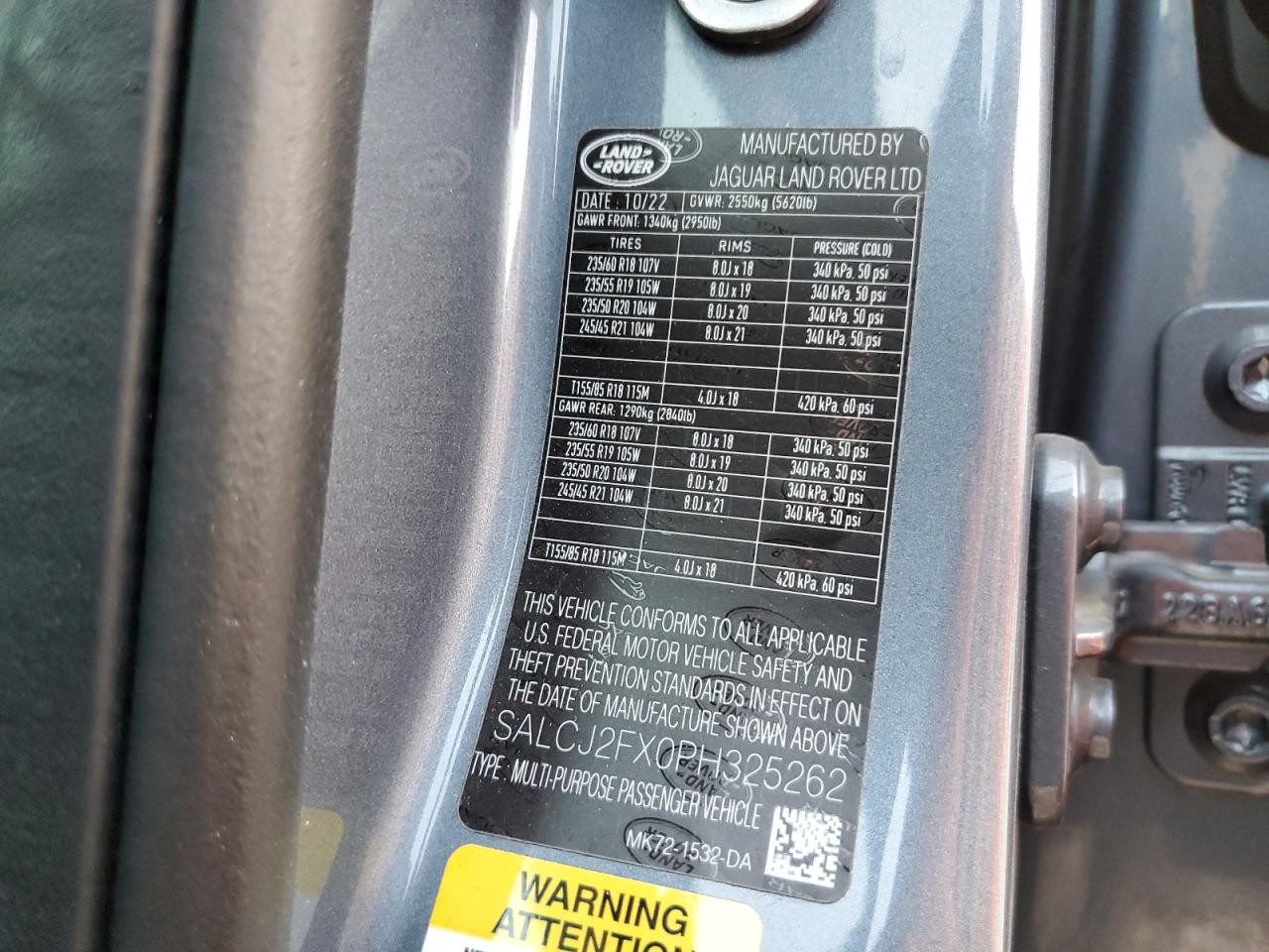 2023 Land Rover Discovery Sport S VIN: SALCJ2FX0PH325262 Lot: 82613255