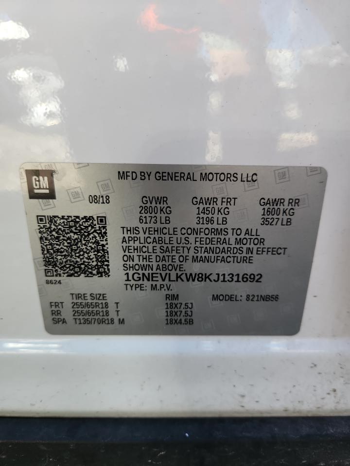 2019 Chevrolet Traverse Ls VIN: 1GNEVLKW8KJ131692 Lot: 84049085