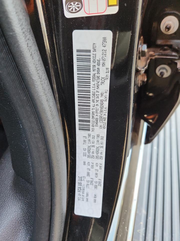 2019 Ram 1500 Limited VIN: 1C6SRFHT8KN924649 Lot: 85265985