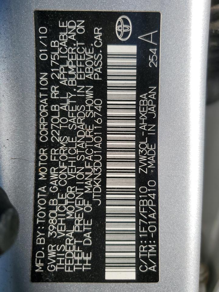 2010 Toyota Prius VIN: JTDKN3DU1A0116740 Lot: 82280105