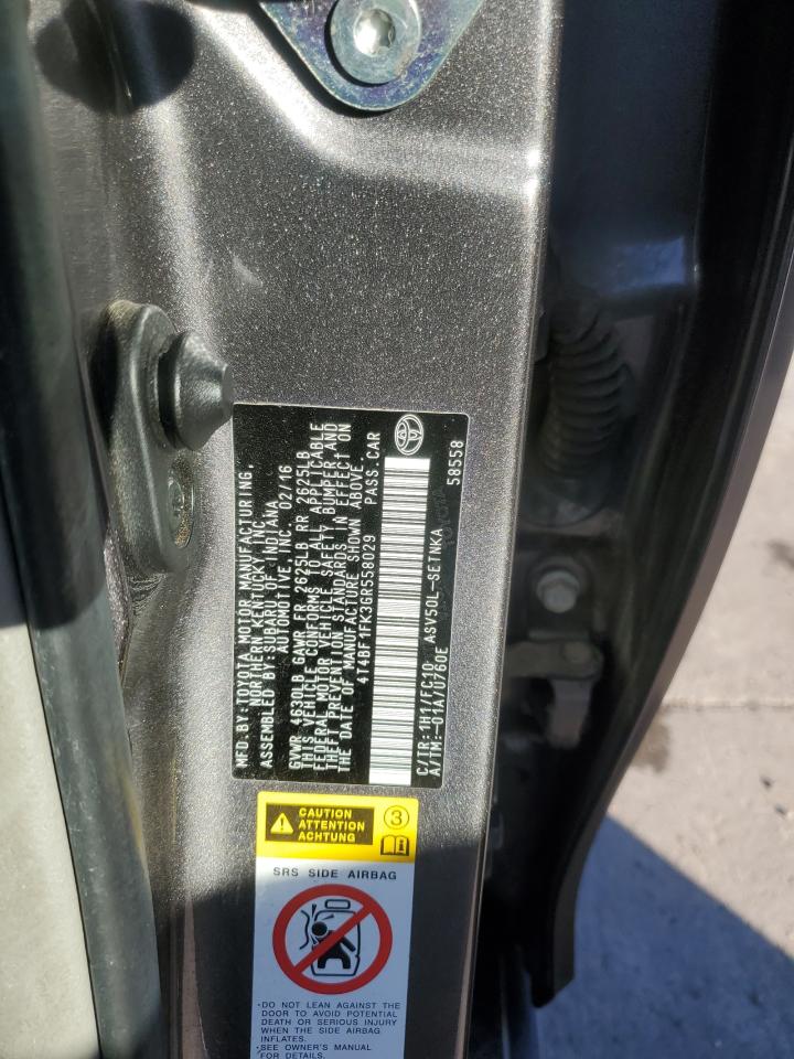 2016 Toyota Camry Le VIN: 4T4BF1FK3GR558029 Lot: 85532355