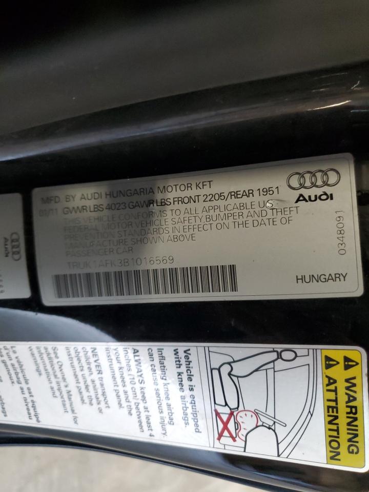 2011 Audi Tts Prestige VIN: TRUK1AFK3B1016569 Lot: 90104705