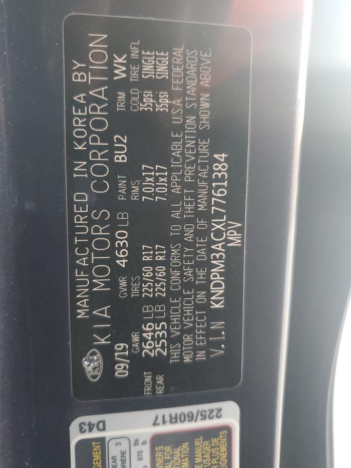 2020 Kia Sportage Lx VIN: KNDPM3ACXL7761384 Lot: 86299165