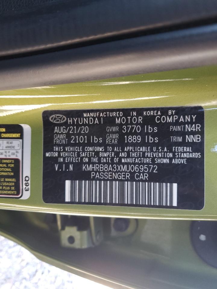 2021 Hyundai Venue Se VIN: KMHRB8A3XMU069572 Lot: 89573215