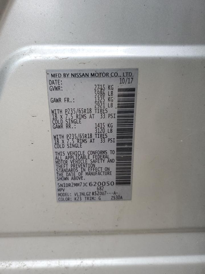 2018 Nissan Pathfinder S VIN: 5N1DR2MM7JC620050 Lot: 85322095