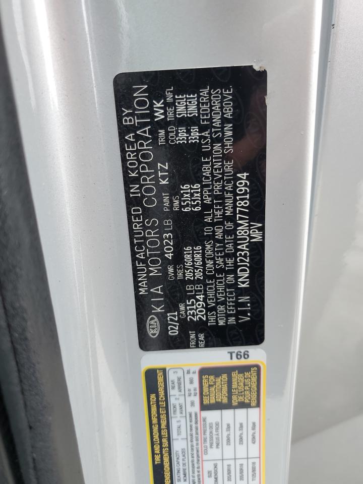 2021 Kia Soul Lx VIN: KNDJ23AU8M7781994 Lot: 84481725