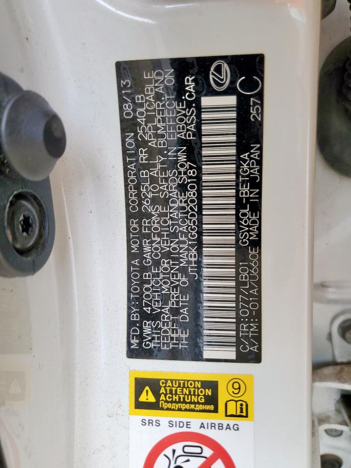 2013 Lexus Es 350 VIN: JTHBK1GG5D2080187 Lot: 85293945