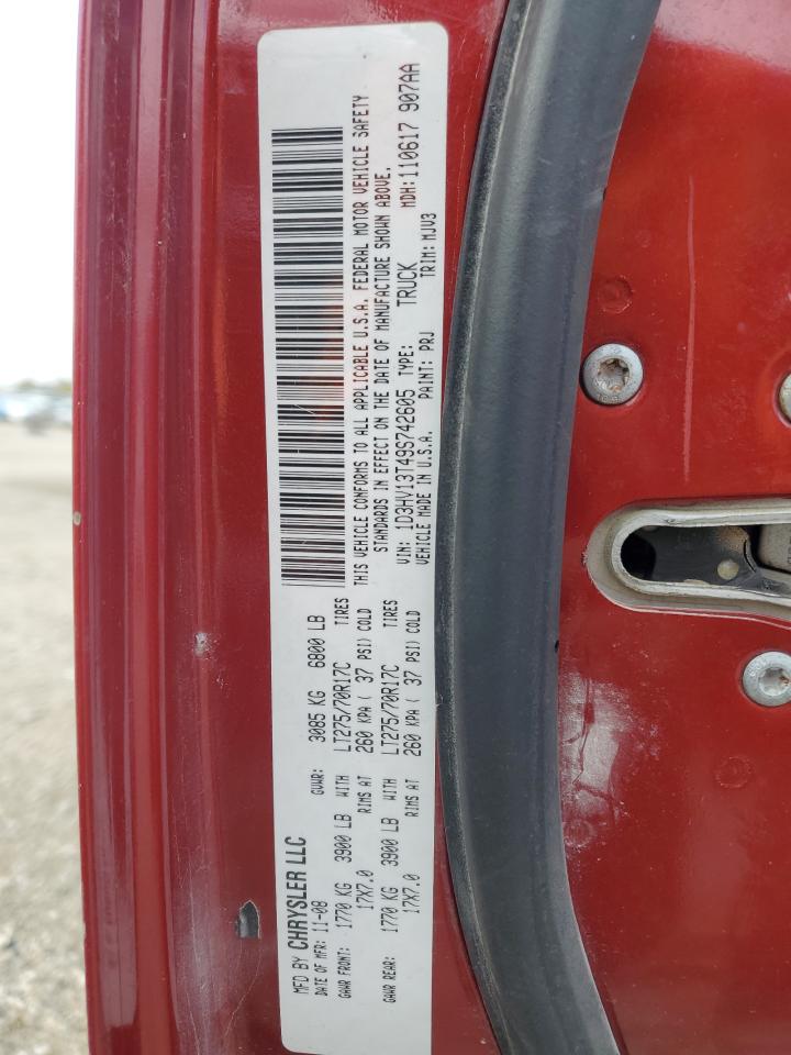 2009 Dodge Ram 1500 VIN: 1D3HV13T49S742605 Lot: 82744425