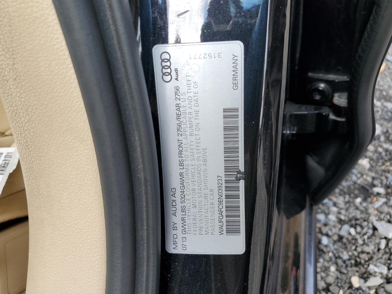 2014 Audi A6 Premium Plus VIN: WAUFGAFC9EN039237 Lot: 87355435