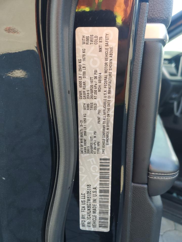 2021 Jeep Grand Cherokee L Limited VIN: 1C4RJKBG7M8105118 Lot: 86280945