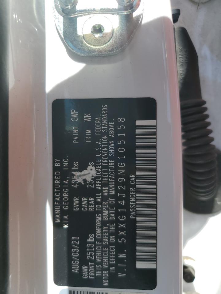 2022 Kia K5 Lxs VIN: 5XXG14J29NG105158 Lot: 86510965