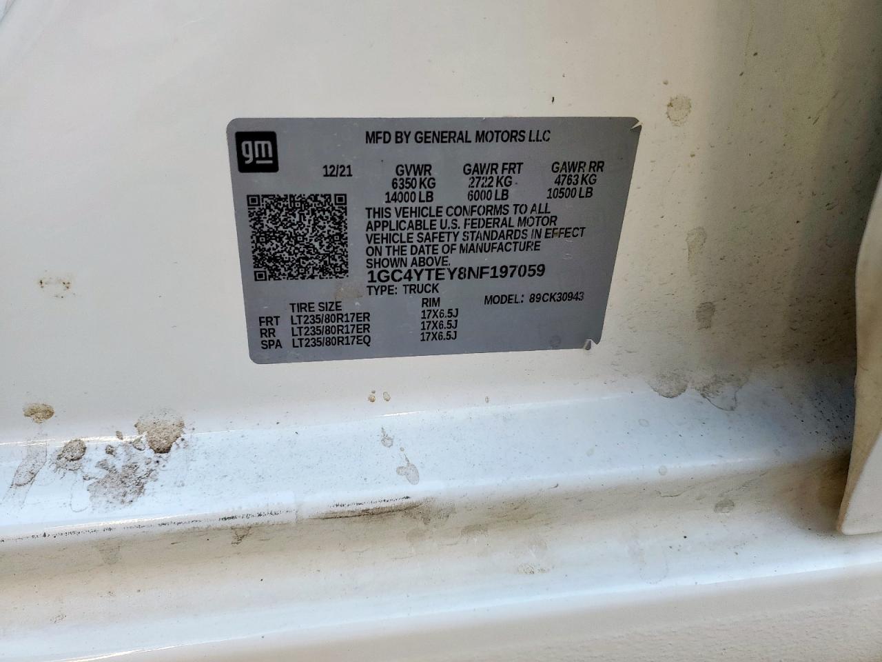 2022 Chevrolet Silverado K3500 Lt VIN: 1GC4YTEY8NF197059 Lot: 85002575