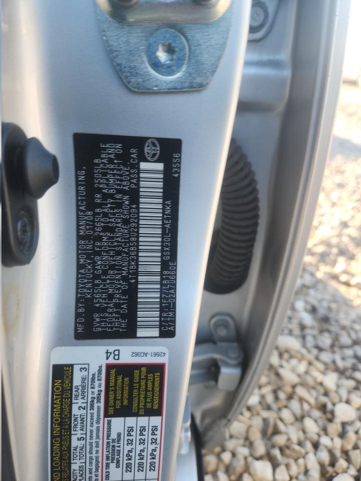 2008 Toyota Avalon Xl VIN: 4T1BK36B58U292094 Lot: 85710685