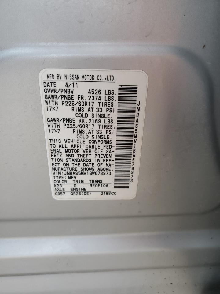 2013 Nissan Rogue S VIN: JN8AS5MV1BW678973 Lot: 82452465