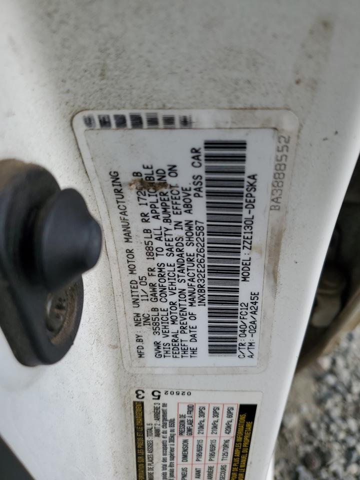 2006 Toyota Corolla Ce VIN: 1NXBR32E26Z622587 Lot: 85930005