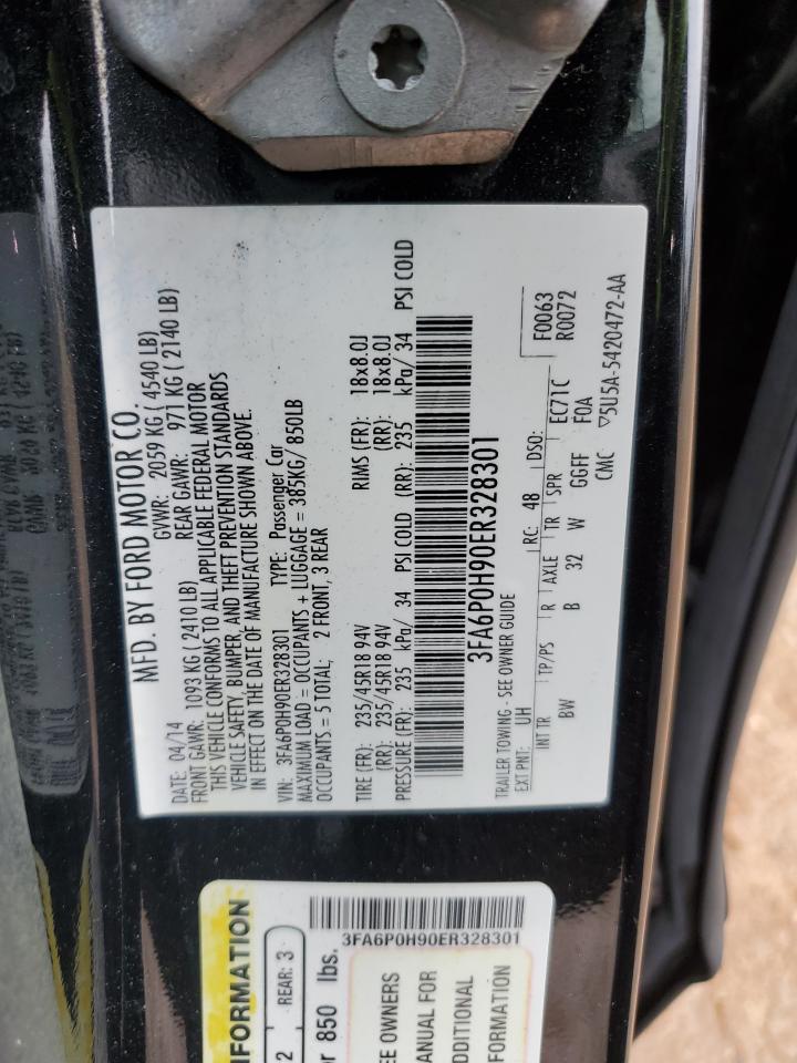 2014 Ford Fusion Se VIN: 3FA6P0H90ER328301 Lot: 90498495