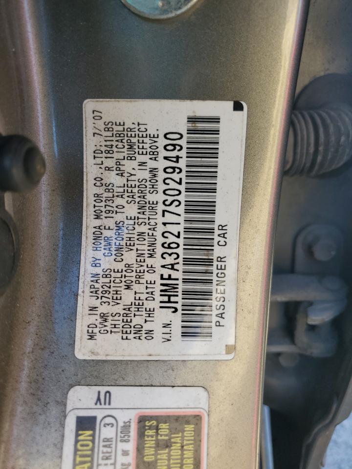 2007 Honda Civic Hybrid VIN: JHMFA36217S029490 Lot: 85843985