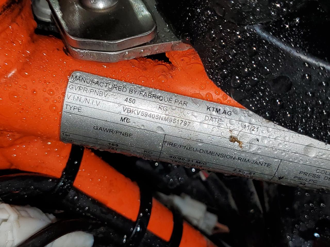 2022 Ktm 1290 Super Adventure R VIN: VBKV59405NM951797 Lot: 82602365