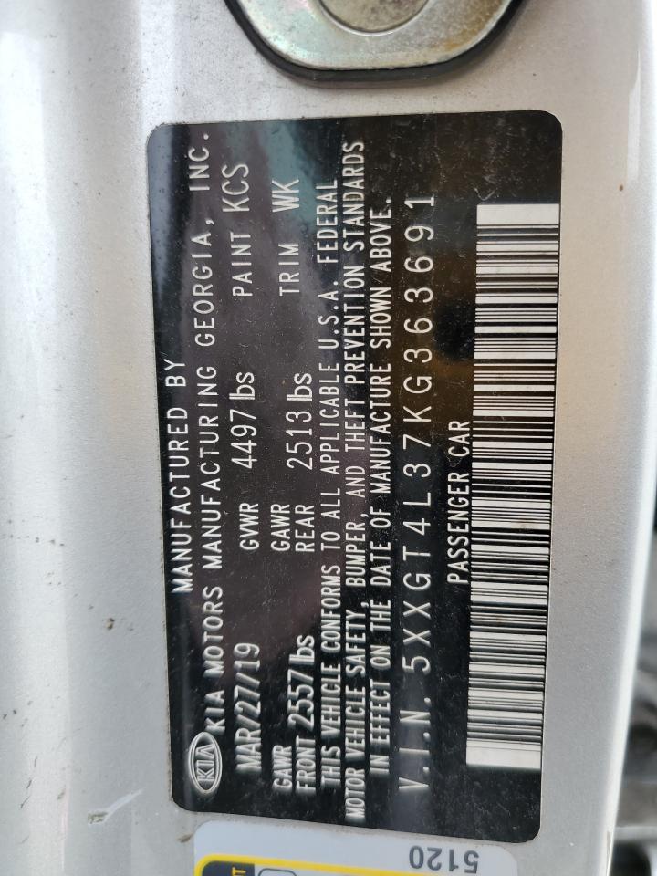 2019 Kia Optima Lx VIN: 5XXGT4L37KG363691 Lot: 85336505