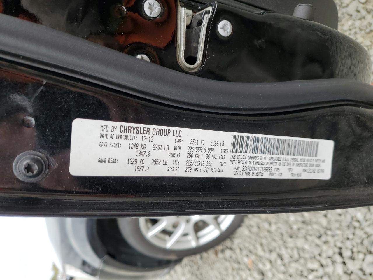 2014 Dodge Journey Limited VIN: 3C4PDDDG6ET186865 Lot: 82285405