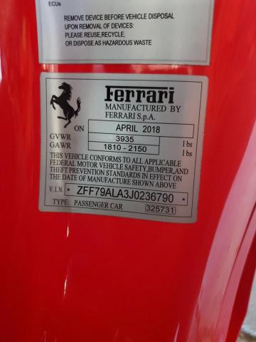 2018 FERRARI 488 GTB   