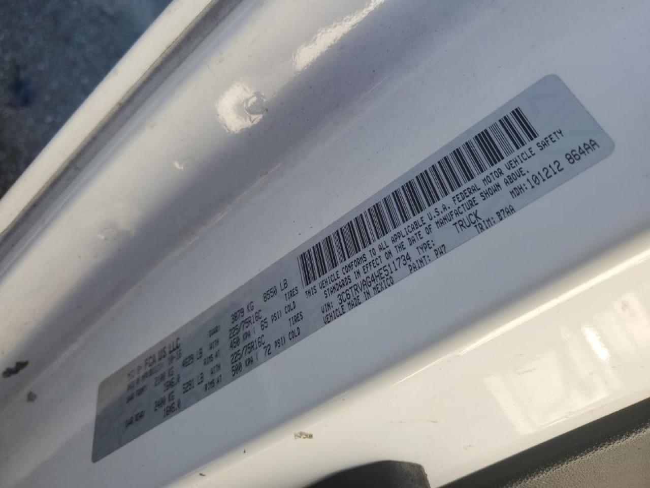 2017 Ram Promaster 1500 Delivery Van VIN: 3C6TRVAG4HE511734 Lot: 82466715