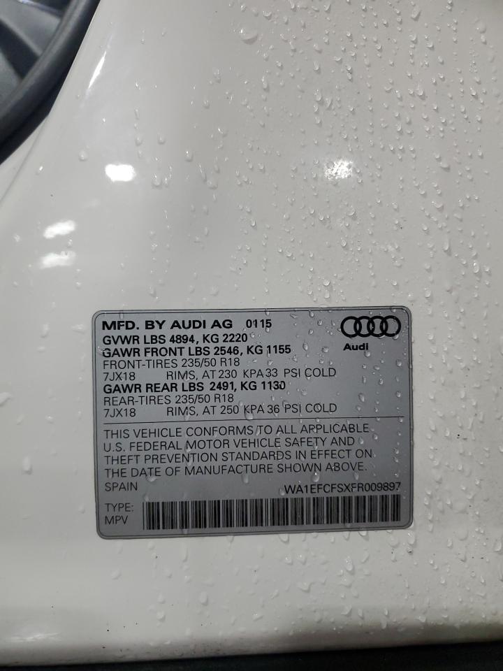 2015 Audi Q3 Premium Plus VIN: WA1EFCFSXFR009897 Lot: 85696825