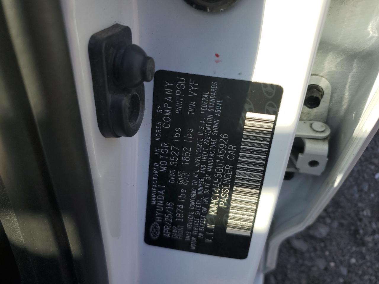 2016 Hyundai Accent Se VIN: KMHCT4AE3GU145926 Lot: 85324775