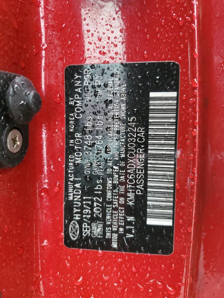 2012 Hyundai Veloster VIN: KMHTC6ADXCU032245 Lot: 90316045