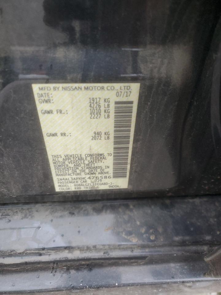 2017 Nissan Altima 2.5 VIN: 1N4AL3APXHC476586 Lot: 85328475