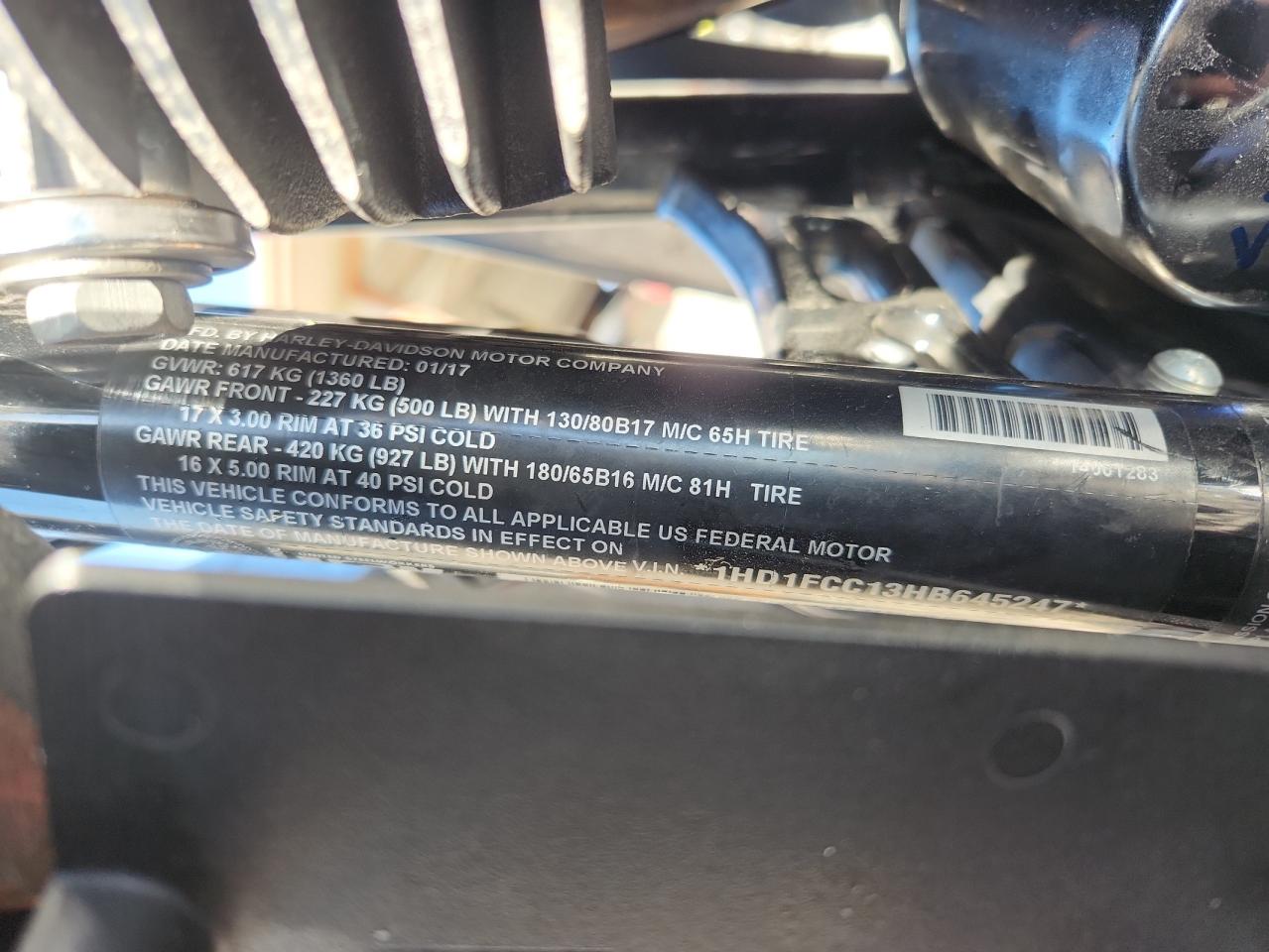 2017 Harley-Davidson Flhtcu Ultra Classic Electra Glide VIN: 1HD1FCC13HB645247 Lot: 90038565