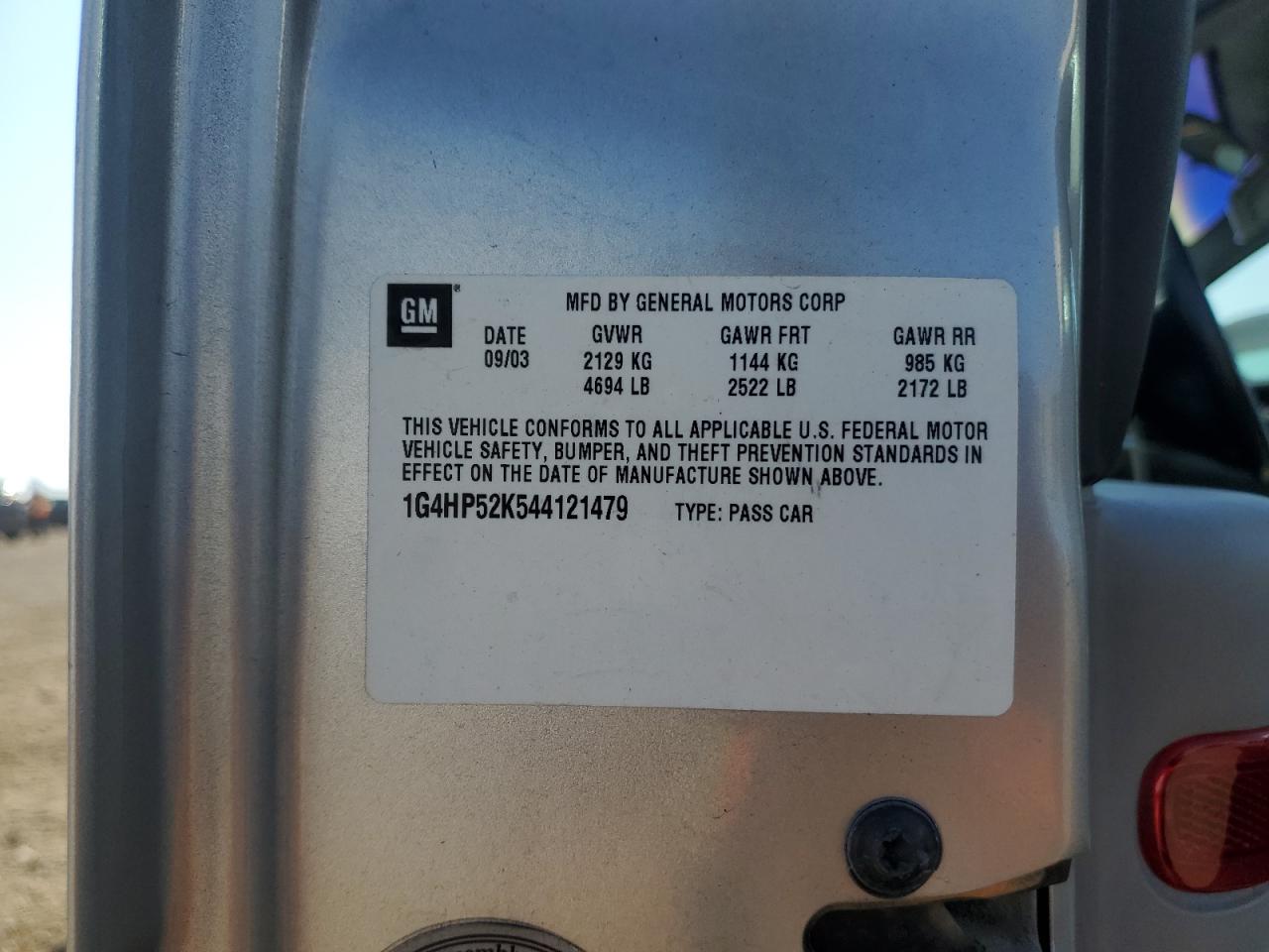 2004 Buick Lesabre Custom VIN: 1G4HP52K544121479 Lot: 81934655