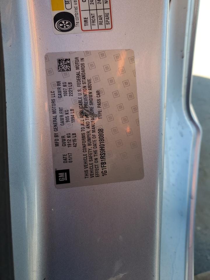 2017 Chevrolet Camaro Lt VIN: 1G1FB1RS9H0180808 Lot: 82248085