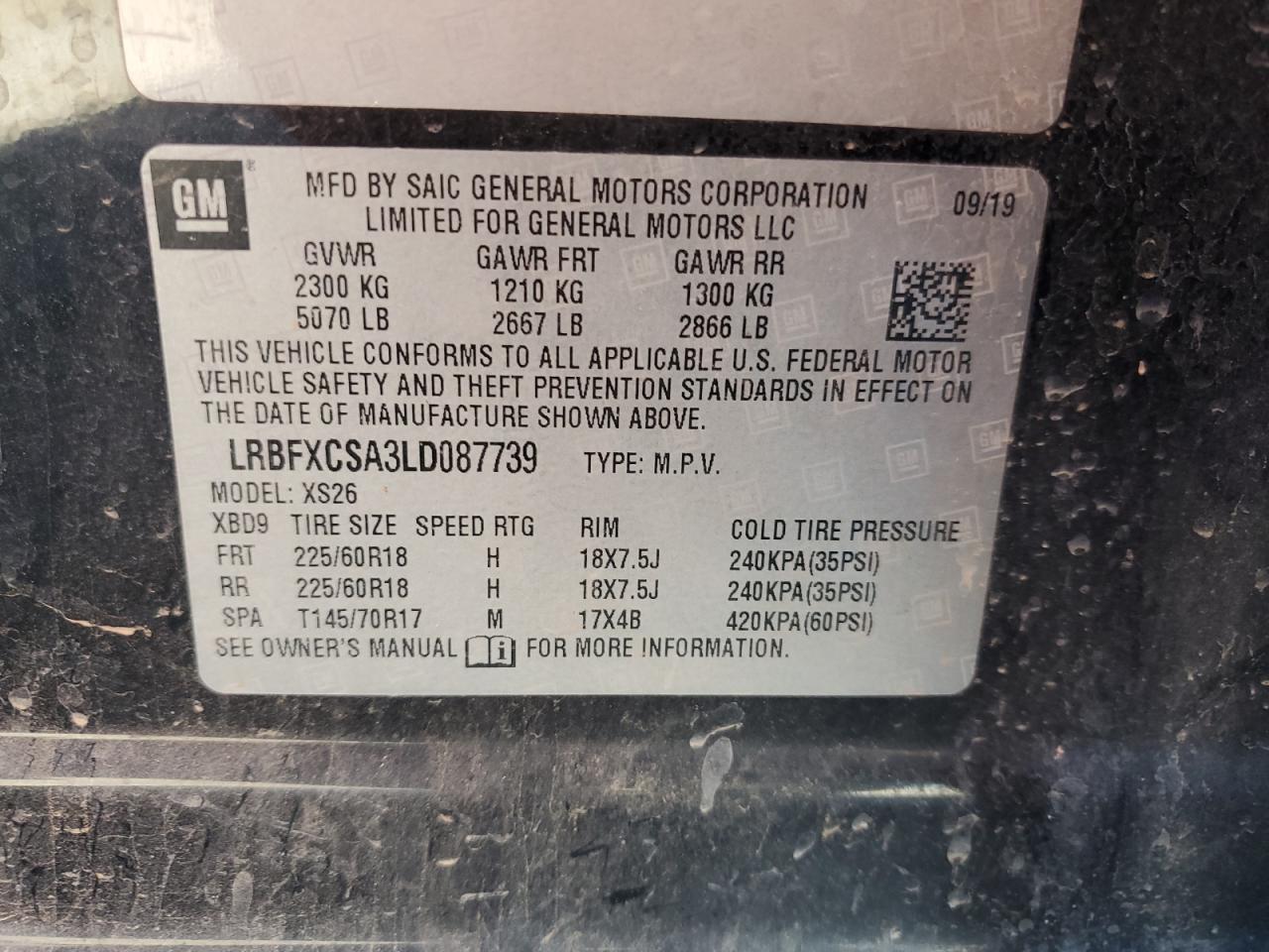 2020 Buick Envision Essence VIN: LRBFXCSA3LD087739 Lot: 90742365