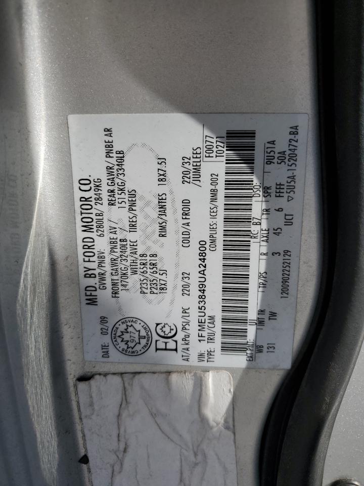 2009 Ford Explorer Sport Trac Limited VIN: 1FMEU53849UA24800 Lot: 90577055