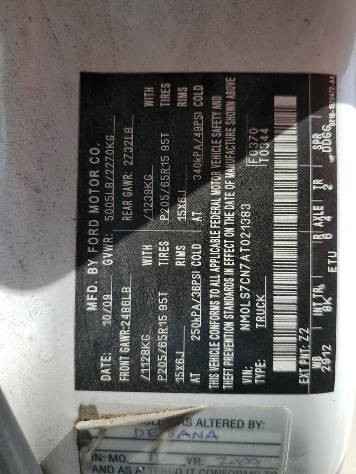 2010 Ford Transit Connect Xl VIN: NM0LS7CN7AT021383 Lot: 82565935