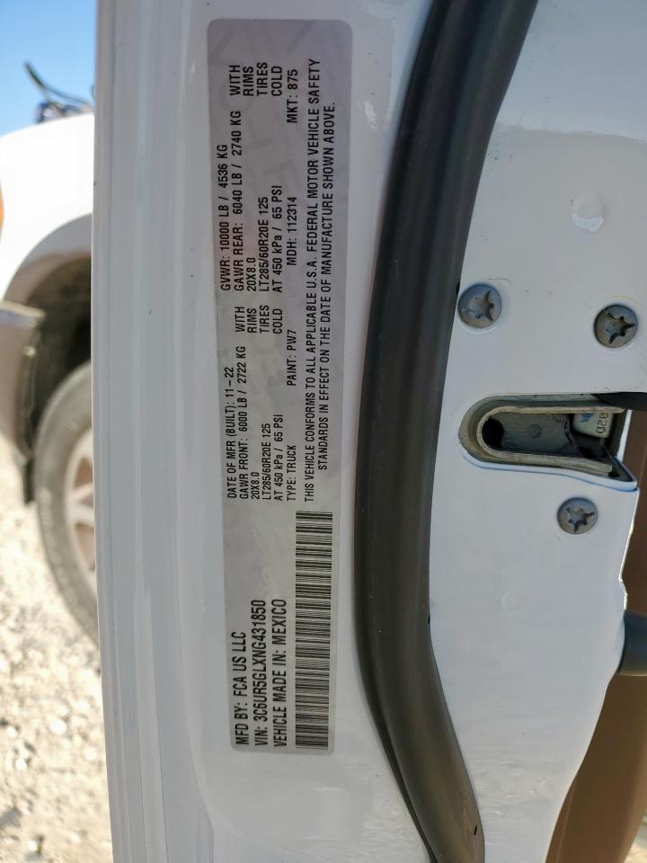 2022 Ram 2500 Longhorn VIN: 3C6UR5GLXNG431850 Lot: 85858435