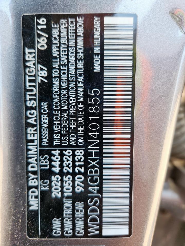 2017 Mercedes-Benz Cla 250 4Matic VIN: WDDSJ4GBXHN401855 Lot: 86079565