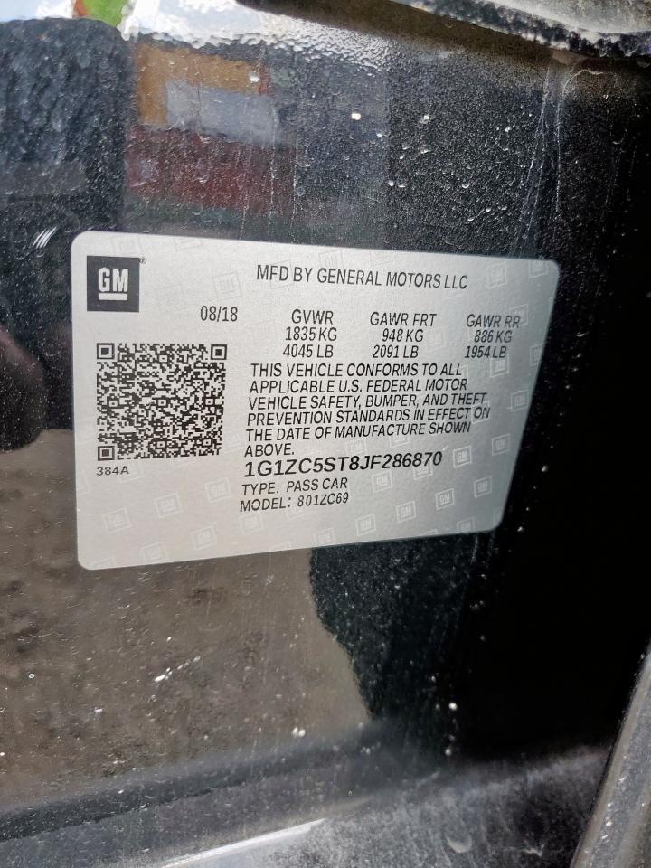 2018 Chevrolet Malibu Ls VIN: 1G1ZC5ST8JF286870 Lot: 84302905