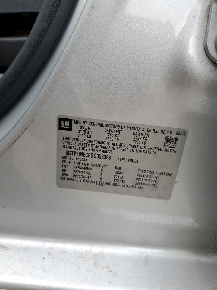 2016 GMC Sierra C1500 Sle VIN: 3GTP1MEC8GG358393 Lot: 85007105