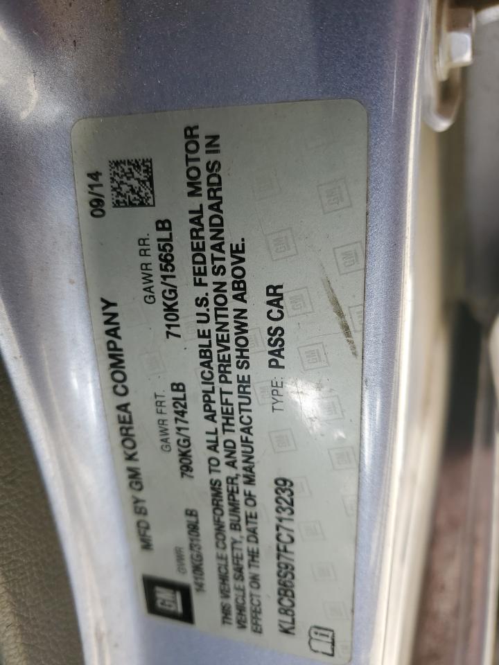 2015 Chevrolet Spark Ls VIN: KL8CB6S97FC713239 Lot: 86646475