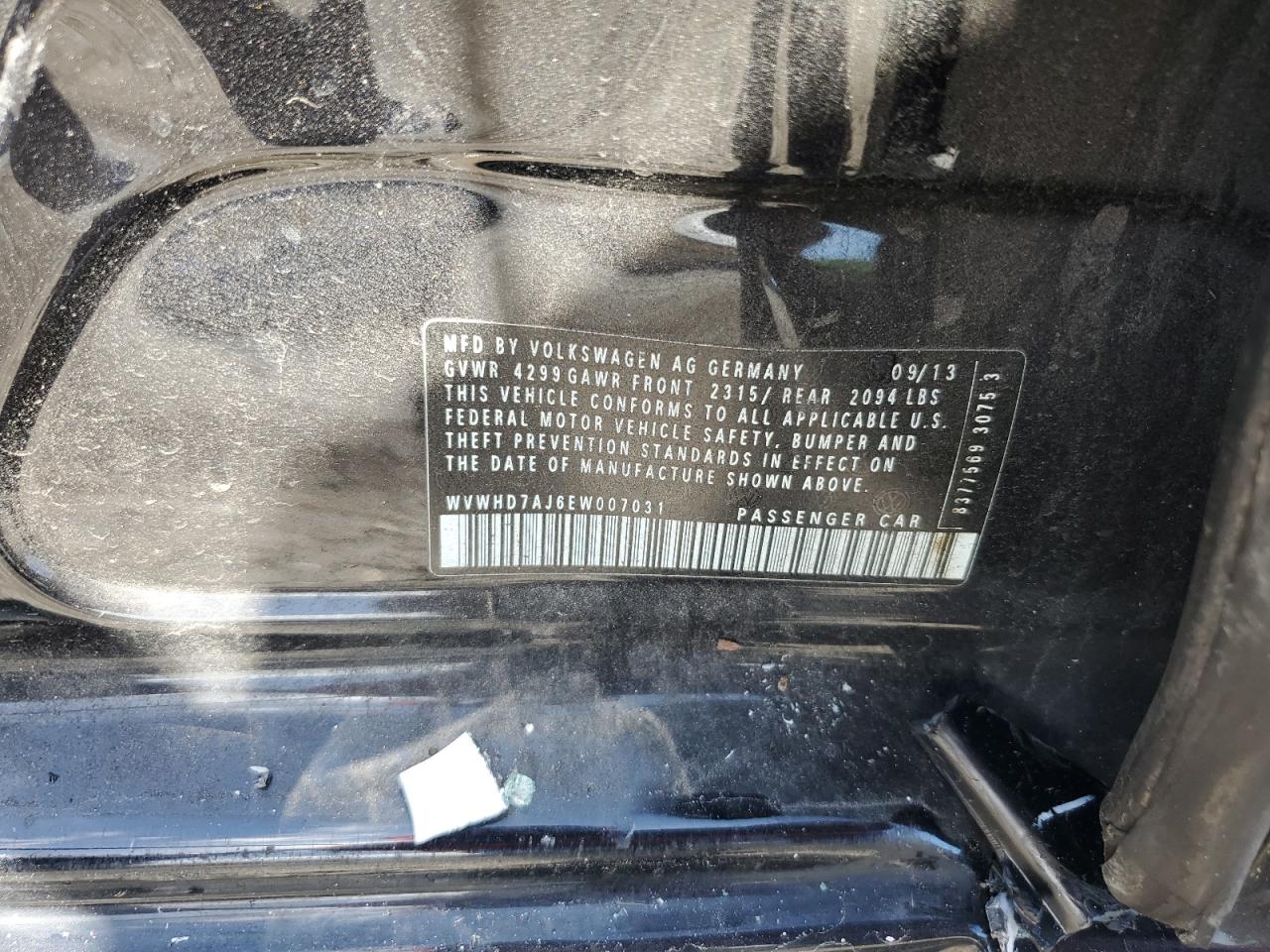 2014 Volkswagen Gti VIN: WVWHD7AJ6EW007031 Lot: 80905605