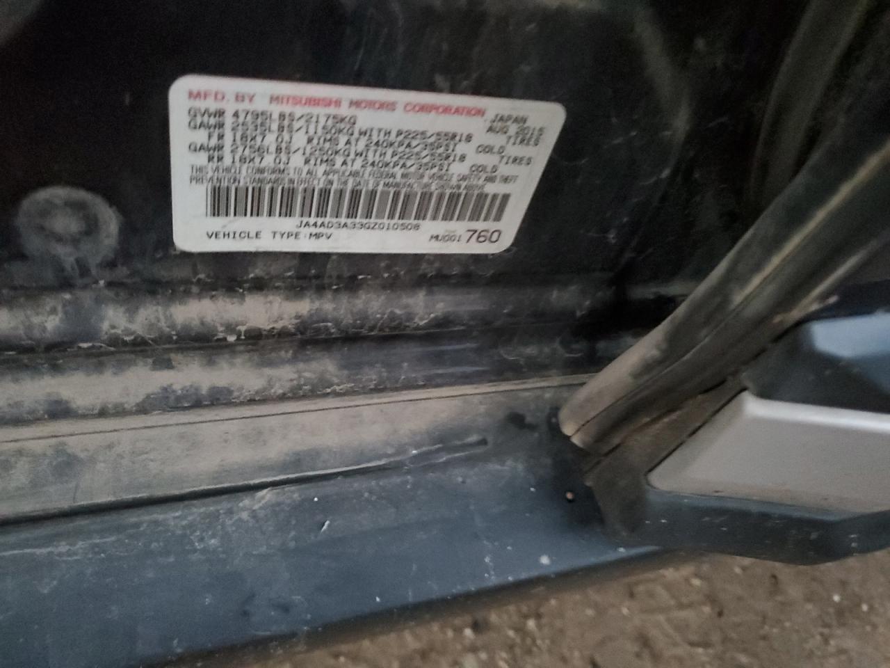 2016 Mitsubishi Outlander Se VIN: JA4AD3A33GZ010508 Lot: 84454705