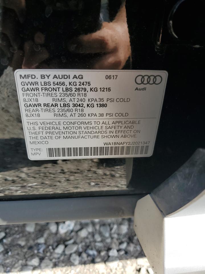 2018 Audi Q5 Premium Plus VIN: WA1BNAFY2J2021347 Lot: 82037305