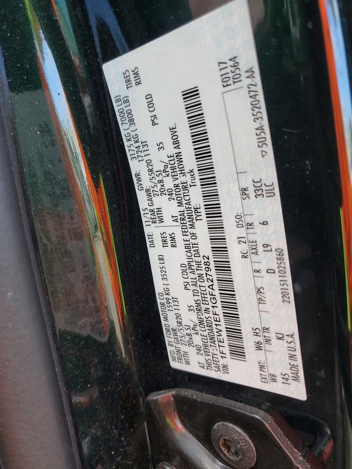 2016 Ford F150 Supercrew VIN: 1FTEW1EF1GFA27982 Lot: 84930345