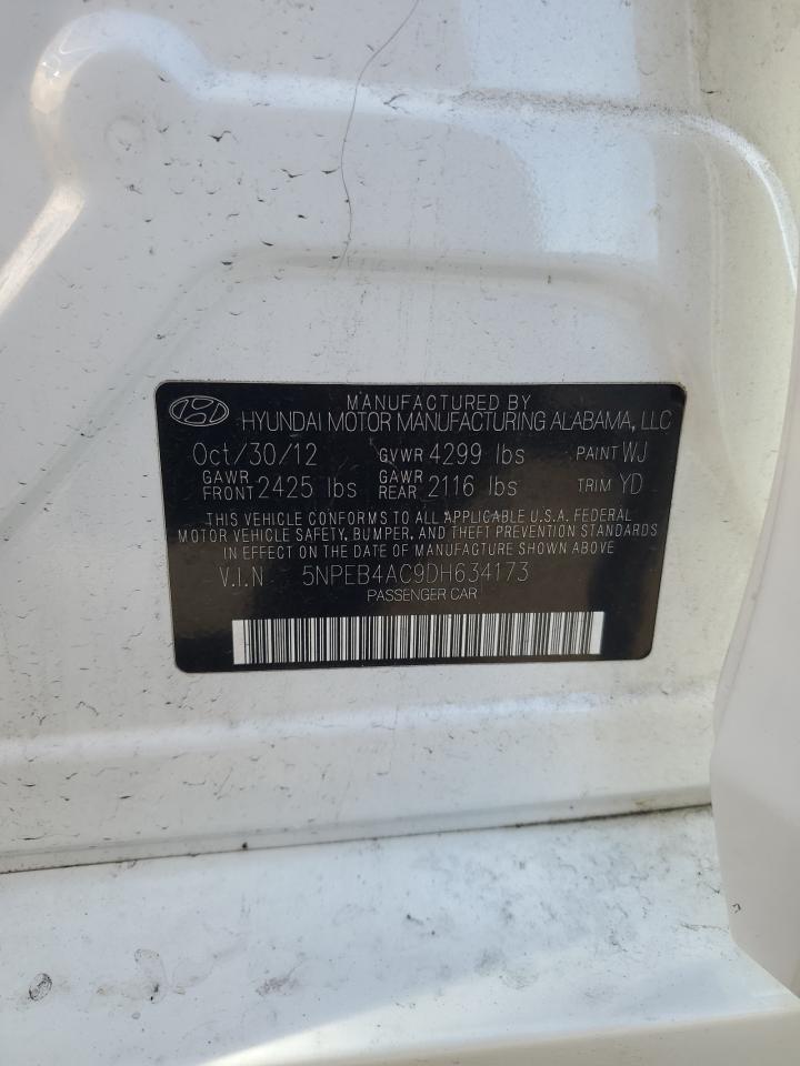 2013 Hyundai Sonata Gls VIN: 5NPEB4AC9DH634173 Lot: 82253035